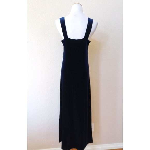 Linda Leal vintage midnight blue velour formal maxi dress - Picture 5 of 6
